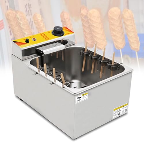 DOZPAL Elektrische Corn Dog Maschine Snackmaschinen Maker, 8 Stück Wurstbratgerät, einstellbare Temperatur, für Restaurant, Geschäft, Zuhause von DOZPAL