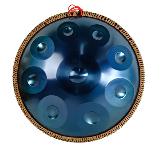 DOZPAL Handpan-Trommel 22-Zoll-Stahlschlagtrommel mit weicher Handpan-Tasche, Handpan-Schlägel, Handpan-Ständer, staubfreiem Tuch für Kinder und Erwachsene,Blue-9notes von DOZPAL