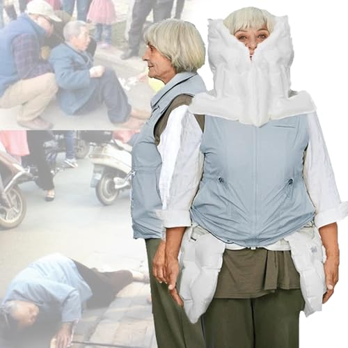 Intelligente Anti-Fall-Kleidung für ältere Menschen, APP-Anti-Fall-Airbag-Weste, Fahrrad-Airbag-Jacke mit Trainingsdatenverfolgung für Epileptiker oder Blinde, 0,08 s Pop-Up-Schutz,Blue-XXL Intelligente Anti-Fall-Kleidung für ältere Menschen, APP-Anti-Fall-Airbag-Weste, Fahrrad-Airbag-Jacke mit Trainingsdatenverfolgung für Epileptiker oder Blinde, 0,08 s Pop-Up-Schutz,Blue-XXL von DOZPAL