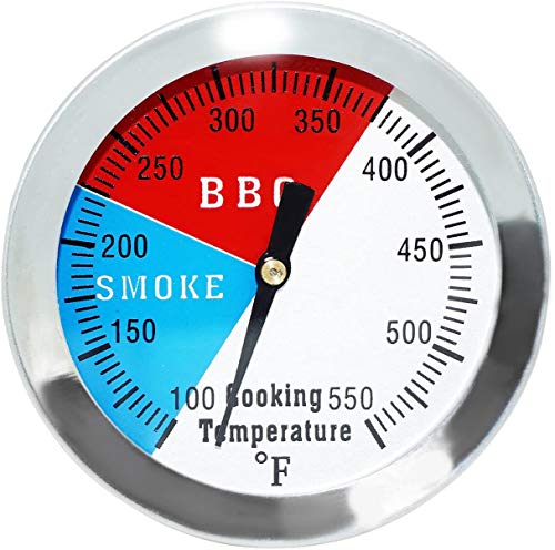 DozyAnt 5,1 cm (2er-Pack) BBQ Grill Holzkohle Grill Pit Wood Smoker Temp Gauge Grill Thermometer 6,3 cm Vorbau SS RWB von DOZYANT