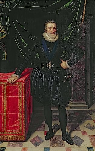 DOeraa Leinwandbilder Bild Poster Kunstdrucke Ölgemälde Porträt von Henri Iv König von Frankreich von Pourbus dem Jüngeren für Wanddekoration 60x90cm von DoerAa