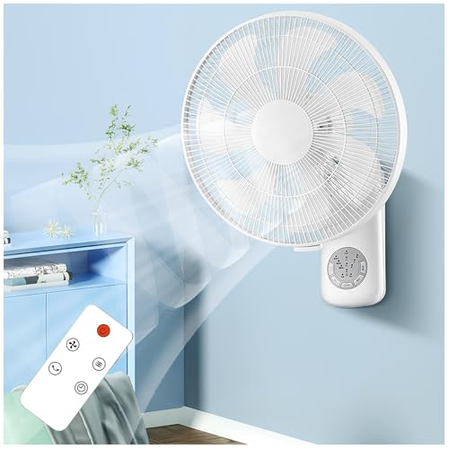 DPAOZPO Wandventilator Mit Fernbedienung, Schlafzimmerventilator Mit 3 Geschwindigkeiten, Oszillierend Ventilator DPAOZPO Wandventilator Mit Fernbedienung, Schlafzimmerventilator Mit 3 Geschwindigkeiten, Oszillierend Ventilator von DPAOZPO