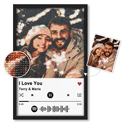 DPDP Diamond Painting Eigenes Foto Personalisiert - Text Benutzerdefinierte Song Cover Bild - Diamant Painting Erwachsene Eigenes Bilder - Geschenke für Jubiläum Valentinstag Weihnachten von DPDP