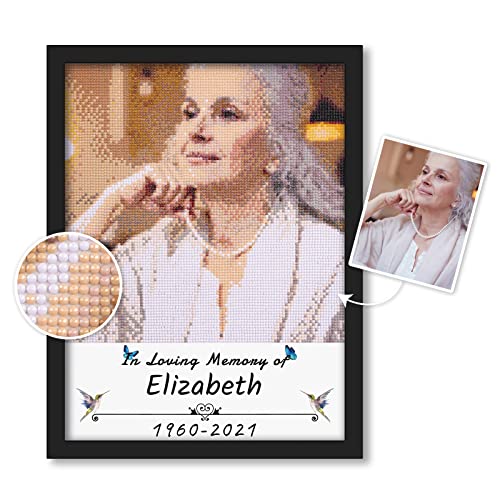 DPDP Gedenkgeschenk für den Verlust der Großmutter - Diamond Painting Foto Personalisiert Gedenk Bilderrahmen - Diamant Painting Memorial Bilderrahmen Trauergeschenk Erinnerung Beileidsgeschenk von DPDP