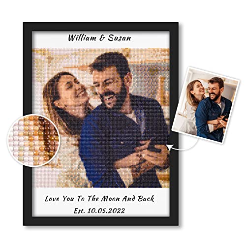 DPDP Personalisierte Geschenke für Frauen - Text Benutzerdefinierte Diamond Painting Foto Personalisiert - Diamant Painting Geschenke für freundin Paare Jubiläum Valentinstag Weihnachten von DPDP