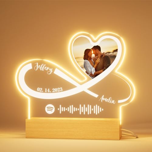 DPDP Personalisierte Lampe mit Foto Personalisierte geschenke - geschenk für ihn, geschenk für sie Jahrestagsgeschenk von DPDP