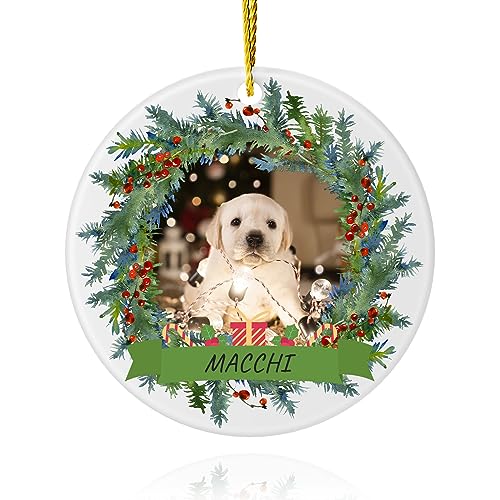 DPDP Personalisierte Weihnachtskugeln für Hunde mit Foto Name - 2023 weihnachtsbaumschmuck für Haustiere Personalisierte weihnachtsbaumkugeln Hundebegleiter von DPDP