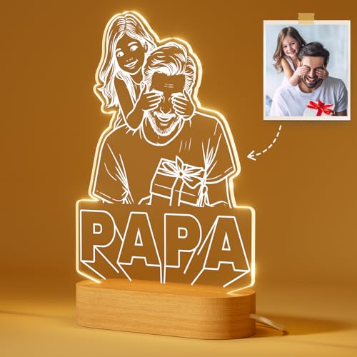 DPDP Vatertagsgeschenke für Papa - Vatertagsgeschenk Personalisiert mit Foto Linien von Baby & kindern - Led Bilderrahmen Papa - Papa Geschenk zum Vatertag, Geburtstag - Geschenk Vatertag mit Bild DPDP Vatertagsgeschenke für Papa - Vatertagsgeschenk Personalisiert mit Foto Linien von Baby & kindern - Led Bilderrahmen Papa - Papa Geschenk zum Vatertag, Geburtstag - Geschenk Vatertag mit Bild von DPDP