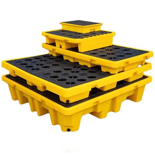 DPDZSW Auffangplattform Für 1/2/4 Fässer Mit Abfluss, Stapelbare Modulare Auffangwanne Für Tonnenfässer, Lagerhallen, Fabrik-ölfässer, Auffangpalette,66 * 36 * 12cm von DPDZSW