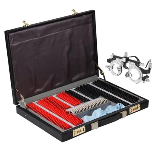 DPDZSW Linsen mit Testbrille 266 Pcs Kunststoff Optometry Testlinsen, Optical Trial Lens Set Optometrie Metallrand Linse Trial Frame Alukoffer DPDZSW Linsen mit Testbrille 266 Pcs Kunststoff Optometry Testlinsen, Optical Trial Lens Set Optometrie Metallrand Linse Trial Frame Alukoffer von DPDZSW