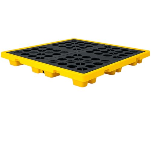 DPDZSW Modulare Auffangwanne,Polyethylen-Auffangplattform Für 1/2/4 Fässer Mit Gitterrost,ölfässer,Chemikalienfässer,Palette Zur Verhinderung Von Auslaufrisiken in Tonnenfässern,130 * 130 * 15cm von DPDZSW