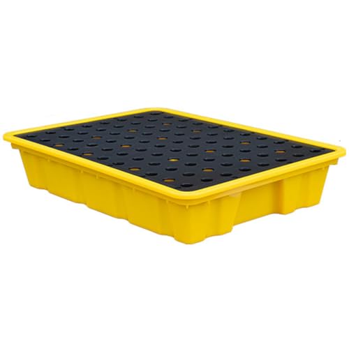 DPDZSW Modulare Auffangwanne,Polyethylen-Auffangplattform Für 1/2/4 Fässer Mit Gitterrost,ölfässer,Chemikalienfässer,Palette Zur Verhinderung Von Auslaufrisiken in Tonnenfässern,50 * 36 * 10cm von DPDZSW