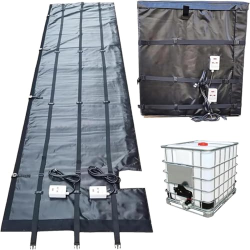 DPDZSW Professionelle Isolierte Heizdecke Für IBC-Behälter/Tanks – 20 °f Bis 375 °f Für 55/275 Gallonen IBC-Behälter Und ölfässer, Wasserdichtes Oxford-Gewebe, Eimer-Heizband,275Gallons/1000l von DPDZSW