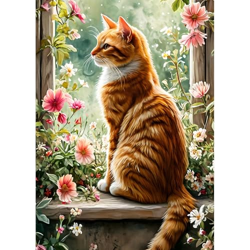 DPHERO DIY Kätzchen Diamant Painting Kits Bilder für Erwachsene Anfänger,5D Fenster Diamond Painting Set,DIY Runde Steine Blumen Garten Diamant Kunst Kits, Diamant Art für Zuhause Dekor 30x40 cm DPHERO DIY Kätzchen Diamant Painting Kits Bilder für Erwachsene Anfänger,5D Fenster Diamond Painting Set,DIY Runde Steine Blumen Garten Diamant Kunst Kits, Diamant Art für Zuhause Dekor 30x40 cm von DPHERO