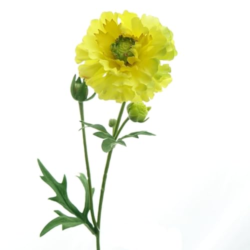 DPI Ranunkel Gelb mit DREI Knospen 58 cm - Kunstblumen von DPI