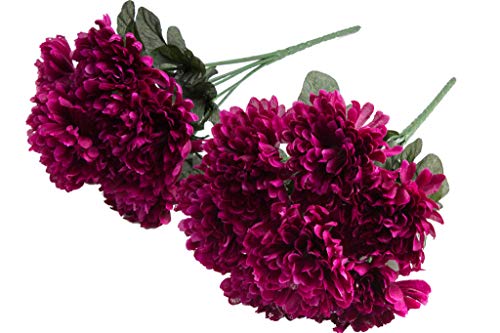 DPI künstlicher Chrysanthemenstrauß mit 7 Stielen (2 Stück) (Fuchsia) von DPI