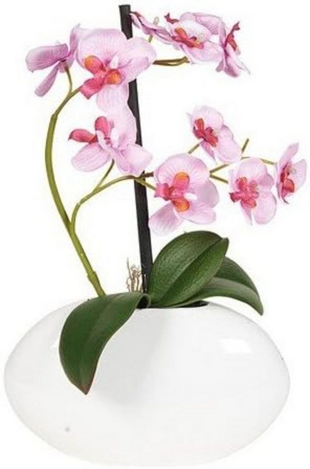 Kunstorchidee Deko Orchidee in Keramik-Vase, 29 cm, weiß/Lavendel (1 Stück), DPI von DPI