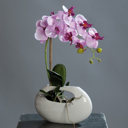 Orchidee Phalaenopsis rosa Keramikvase Vase Kunstblume Kunstpflanze 43 cm von DPI