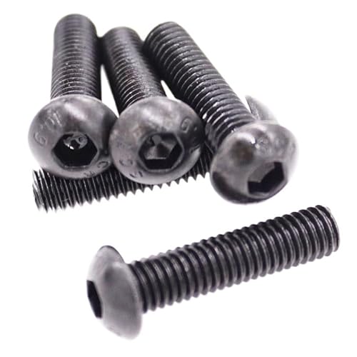 10/50 Stück M1,6 M2,5 M3 M4 M5 M6 M8 Schwarzer Stahl Der Güteklasse 10,9 ISO7380 Innensechskantschraube Mit Innensechskant Und Knopfpilz(25mm,M8 (10pcs)) von DPIPUBZSZ