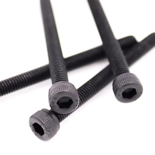10/50 Stück M2,5 M3 M4 M5 M6 M8 Schwarzer Stahl Der Güteklasse 12,9 DIN912 Vollgewinde-Sechskant-Innensechskant-Innensechskant-Schraubenbolzen(6mm,10pcs M5) von DPIPUBZSZ