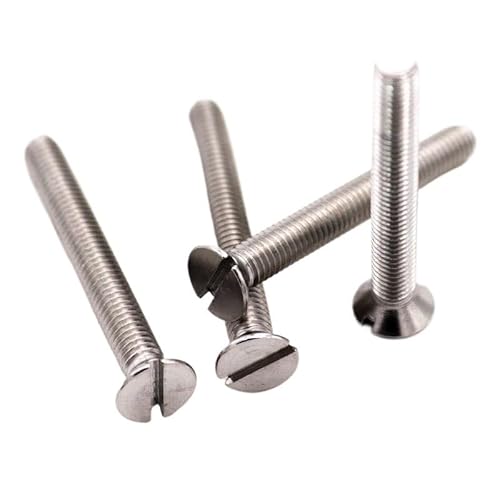 10/50 Stück M3 M4 M5 M6 M8 304 A2-70 Edelstahl GB68 Metrisches Gewinde Schlitz Flachsenkkopf Maschinenschraubenbolzen(30mm,M3 50pcs) von DPIPUBZSZ