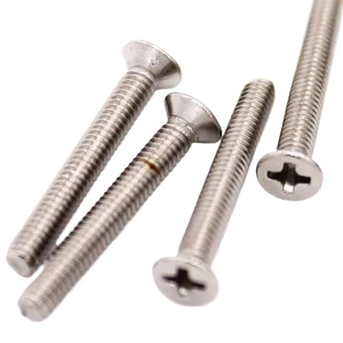 10/50 Stück UNC 2#-56 4#-40 6#-32 8#-32 10#-24 Grobgewinde 304 Edelstahl Kreuzflachsenkkopfschraube(1/4",50pcs 2-56) von DPIPUBZSZ