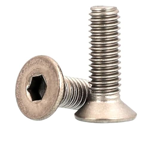 2/10 Stück TA2 Reines Titan M2,5 M3 M4 M5 M6 M8 Gr2 Innensechskant-Innensechskantschraube Mit Flachem Senkkopf, L = 3–60 Mm(25mm,5pcs M3) von DPIPUBZSZ