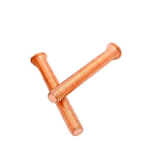 2/50 Stück M3 M4 M5 M6 M8 M10 Kohlenstoffstahl Verkupferter Bolzen Schweißpunktschweißschraube Lötpunkt Nagelbolzen For Kondensatorentladung(20mm,50pcs M3) von DPIPUBZSZ
