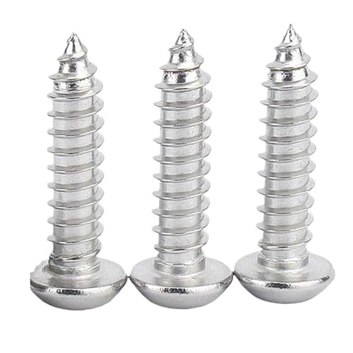 3/50 Stück M2,3,6 M3,5 M4 M5 bis M8 304 Edelstahl Allen Hex Innensechskant Pan Button Rundkopf selbstschneidende Holzschraube(12mm,50pcs M2.6) von DPIPUBZSZ