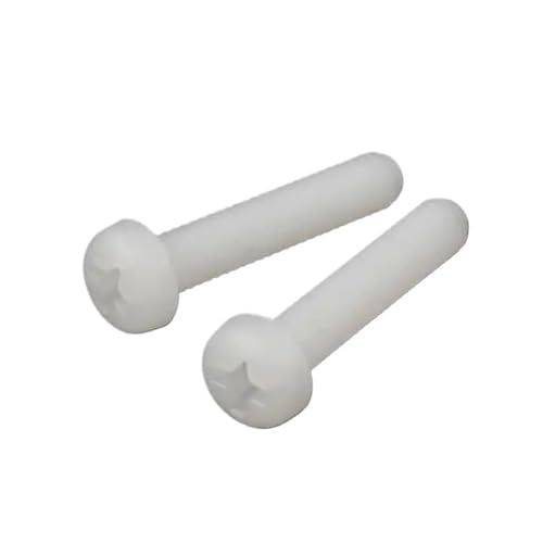 5/10/20/50 Stück M2,5 M3 M4 M5 M6 M8 M10 Durchmesser = 2–10 mm, weiße Farbe, Nylon-Kunststoff-isolierte Kreuzpfannen-Rundkopfschraube(15mm,50pcs M2) von DPIPUBZSZ
