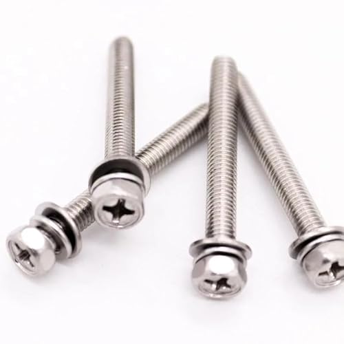 5/50 Stück M3 M4 M5 M6 M8 Edelstahl Kreuz Außensechskant Sechskant SEM Schraube Unterlegscheibe Federdichtung Montageschraube(6mm,10pcs M4) von DPIPUBZSZ