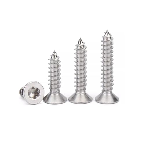 5–50 Stück M2,3,6 M3,5 M4 M5 M6 304 Edelstahl Sechslappen Torx Flachsenkkopf Sicherheit Selbstschneidende Holzschraube(16mm,50pcs M2.6) von DPIPUBZSZ