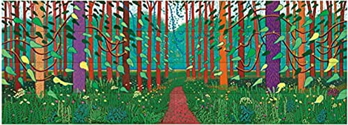 DPKHDS David Hockney Poster Grüner Baum Blume Ausstellung Leinwand Wand Kunstdrucke Abstrakte Malerei Wohnzimmer Dekor Bild 40X140Cmx1 Kein Rahmen von DPKHDS