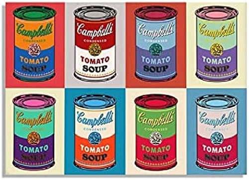 DPKHDS Poster Campbell'S Tomato Soup Pop Abstract Canvas Painting, Andy Warhol Print Picture Home Decor 40X60Cmframeless von DPKHDS