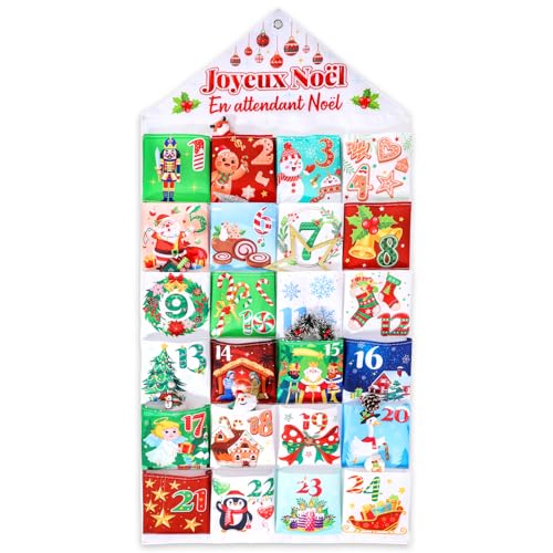 DPKOW Français Calendrier de l'Avent à Remplir 2024, Vide Calendrier de l Avent a Remplir Soit Meme, Tissu Calendrier de l'Avent Suspendu avec 24 Poches pour Cadeau de Noël Calendrier Enfant Adulte DPKOW Français Calendrier de l'Avent à Remplir 2024, Vide Calendrier de l Avent a Remplir Soit Meme, Tissu Calendrier de l'Avent Suspendu avec 24 Poches pour Cadeau de Noël Calendrier Enfant Adulte von DPKOW