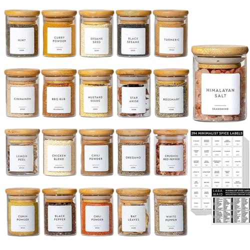 DPLBAZHC 2,5 Unzen Gewürzgläser mit Deckelzylinderbehältern Kompatibel mit Küchenlagerung Kräuter Gewürze Tee Zucker Salz kompatibel mit den meisten Gewürzregalen(8PCS) von DPLBAZHC