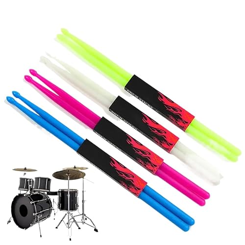 DPLBAZHC 2pcs 5A Luminous Drumsticks mit 4 Farbnachtlicht Kompatibel mit Bühne Performance Musical Instrument Accessoire kompatibel mit verschiedenen Drum -Kits(Green) von DPLBAZHC