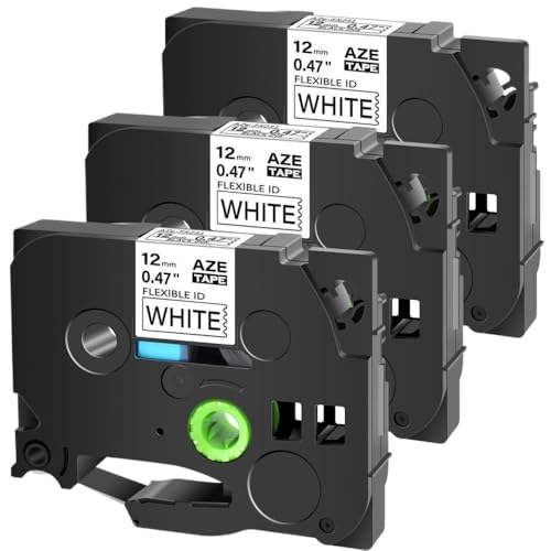 DPLBAZHC 3 4 5 10 PCs Flexible ID -Kassetten mit TZ TZE FX231 12 mm Laminated Laminated Laminated Laminated Lama -Laminat -Etikett(3PK Black on White) von DPLBAZHC