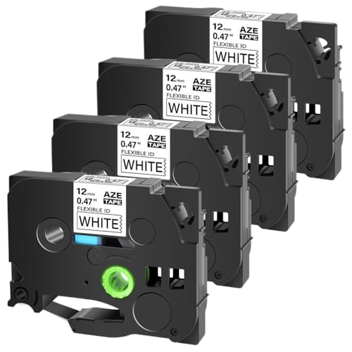 DPLBAZHC 3 4 5 10 PCs Flexible ID -Kassetten mit TZ TZE FX231 12 mm Laminated Laminated Laminated Laminated Lama -Laminat -Etikett(4PK Black on White) von DPLBAZHC