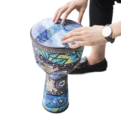 DPLBAZHC 4 Zoll 6 Zoll 8,5 Zoll Holz Djembe Drum Traditionelles afrikanisches Handdrum -Musikinstrument mit farbenfroh(8.5 inch A) von DPLBAZHC