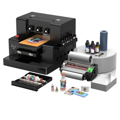 DPLBAZHC A3 DTF -Drucker L805 Flachbettdruckmaschine kompatibel mit A4 DTF -Drucker Kompatibel mit Stift Acrylmetallholzmaterialien(A3 UV DTF Set 1) von DPLBAZHC