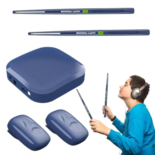 DPLBAZHC Drahtloses virtuelles Drum Stick Kit mit somatosensorischen Lufttrommelpedalen tragbarer elektronischer Drum -Set kompatibel mit den meisten Geräten(Enjoy Money) von DPLBAZHC