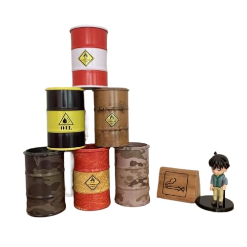 DPLBAZHC Eisenöl -Trommelmodell Chemie Speicherbehälter Spielzeugauto Accessoire War Game Szene Prop Desktop Dekoration Geschenk Kompatibel mit Kinder, die mit Modellkits kompatibel sind(F) von DPLBAZHC
