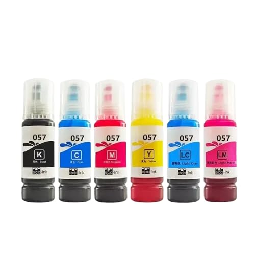 DPLBAZHC Kompatible Bulk -Wasserbasis -Nachfüll -Tintenflasche 057 T09D1 T09D C13T09D100 zur Verwendung mit L8050 L18050 Druckern(BKCMYLCLM-6COLORS) von DPLBAZHC