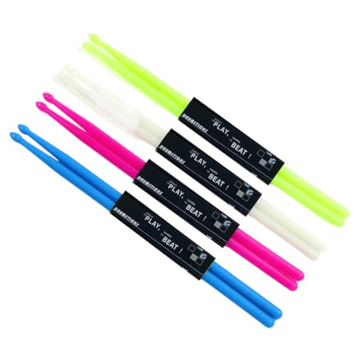 DPLBAZHC Leuchten Drumsticks ATA Wayer Operierte Stöcke Kompatibel mit Bühnenleistung Struktur -Drum Sticks 1 Paar Musikinstrumente in der dunklen kompatibel mit verschiedenen Drum -Sets(White) von DPLBAZHC