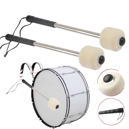 DPLBAZHC Marsching Bass Drum Mallet mit Filzkopf Drumsticks Hanges Seil paupani Metalltrommelstangen kompatibel mit verschiedenen Musikinstrumenten(1PCS) von DPLBAZHC