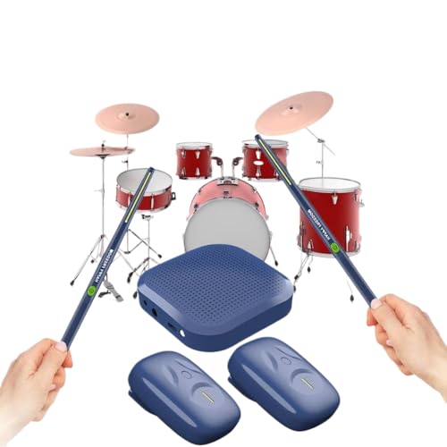 DPLBAZHC Virtual Air Drum Kit mit tragbaren Drumsticks und Reality Pedals Electronic Drum Set kompatibel mit den meisten Geräten Geschenk Kompatibel mit Erwachsene und Kinder(Green Basic Payment) von DPLBAZHC