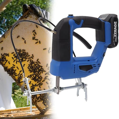 DPLWJPP Brushless Handheld Wireless Bee Shaker,Bürstenloser Elektrischer Bienenschüttler,Honey Shaking Honey Raising Tool Mit Gezacktem Milz-Hebeclip,Blue-1battery von DPLWJPP