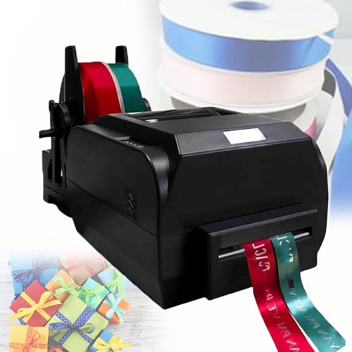DPLWJPP Digitaler Satinbanddrucker,Banddrucker Mit Bandhalter,Druckauflösung: 200 DPI,Geschwindigkeit 150 Mm/S,Unterstützt Über 50 Sprachen,Doublerow von DPLWJPP