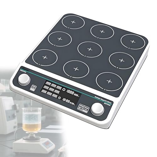 Lab Magnetrührer mit Led Anzeige Magnetrührer für Labor Digitalanzeige Magnetrührer mit Großer Kapazität Einstellbare Geschwindigkeit & Zeit für Präzises Mischen,MMS9 von DPLWJPP